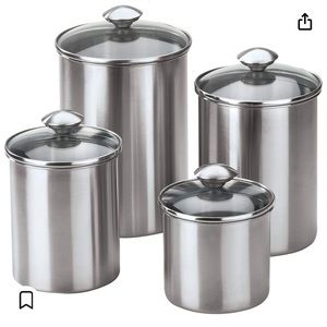 Stainless Steel Canister 4-piece Set with Lids